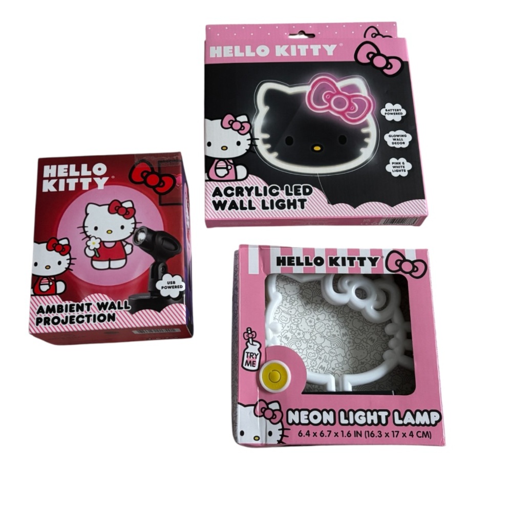 Hello Kitty Pink and White Neon Light Lamp BUNLDE